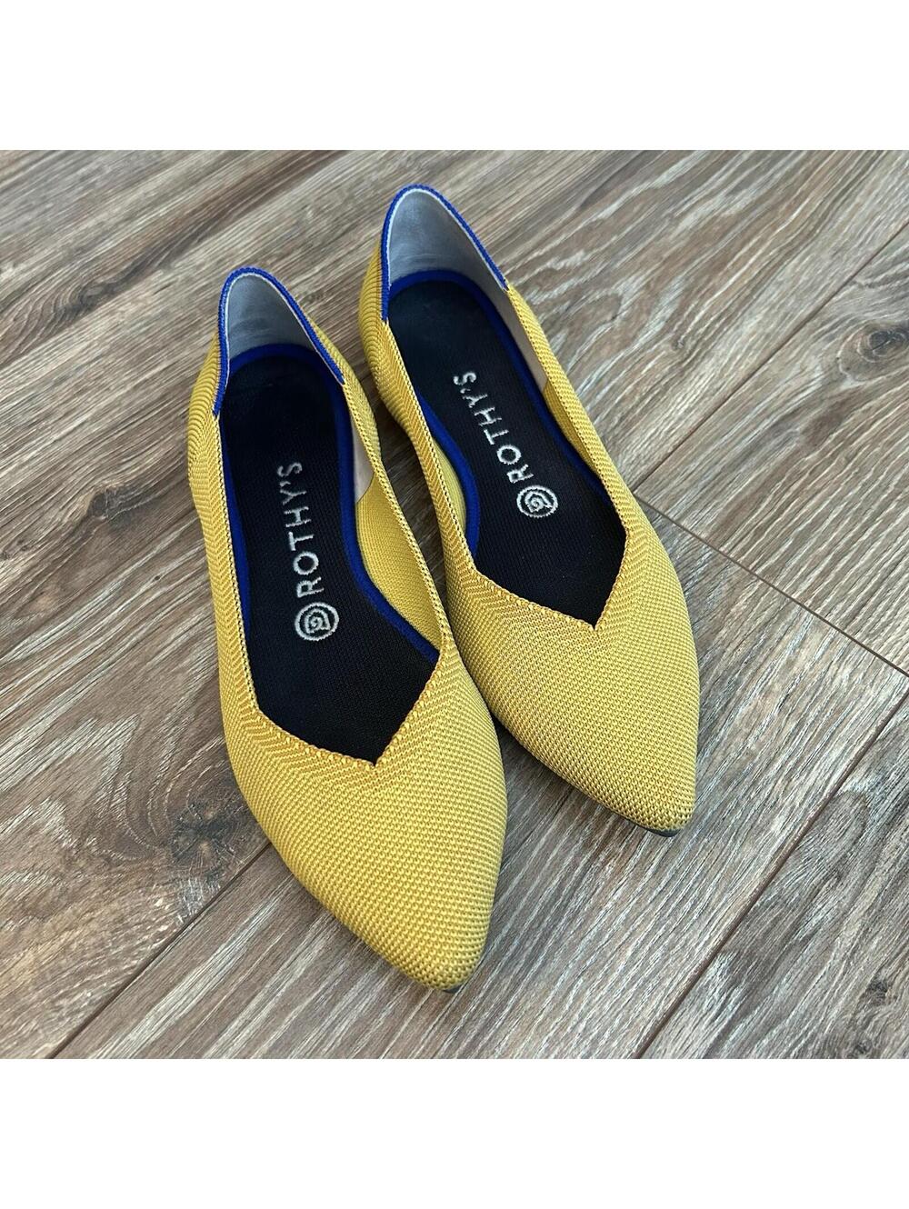 Rothy's The Point Marigold Yellow Luxury Flats Washable Retired Womens Size: 8.5